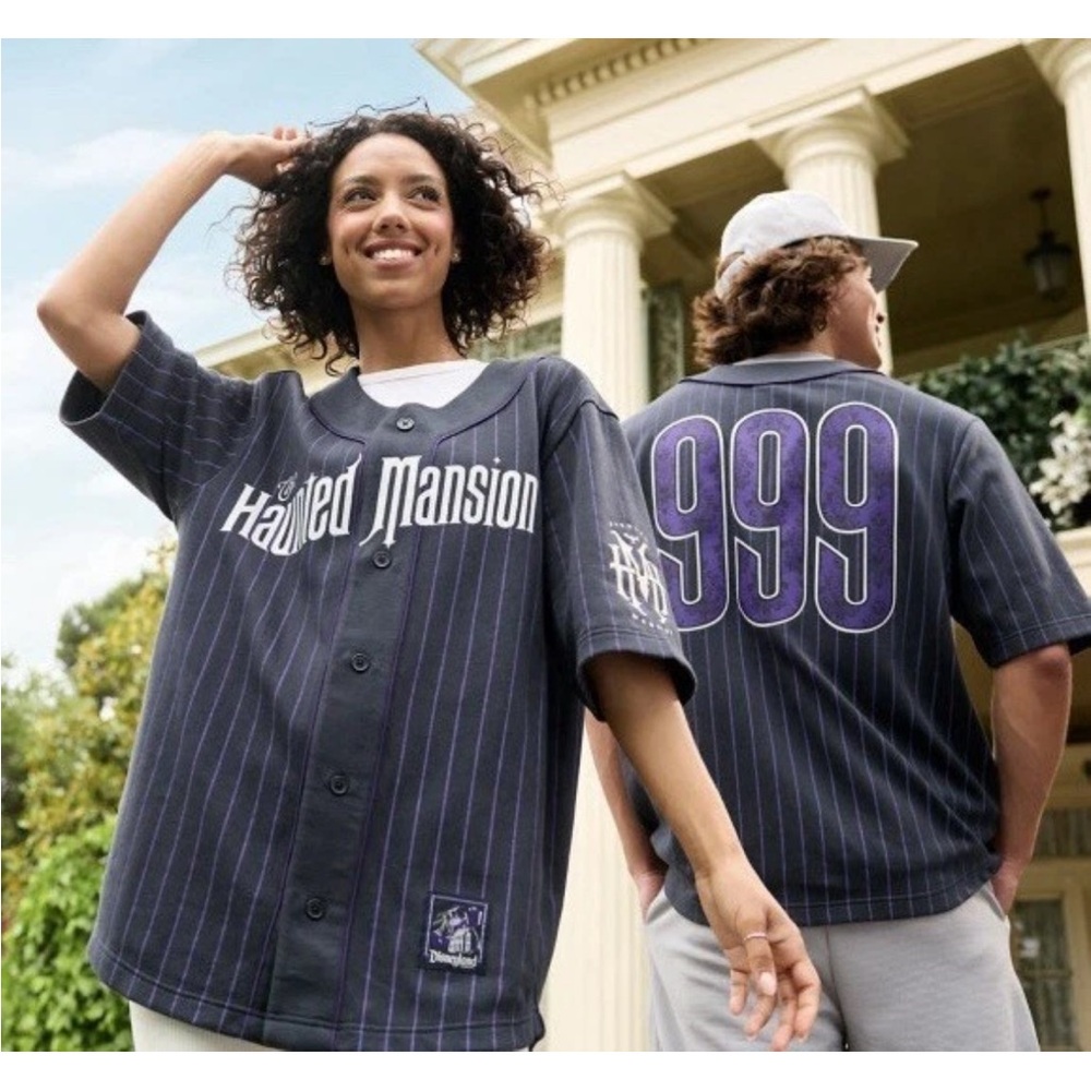 Disney Parks Haunted Mansion Baseball Jersey Adult 999 Haunts Halloween - Picture 2 of 5